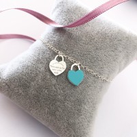 Pulseira  Corações verde Tf duplo Prata 925